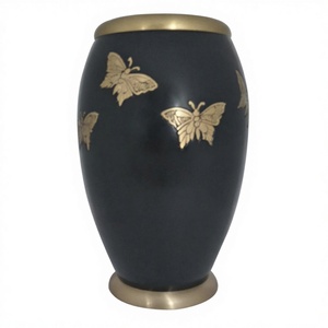 โกศทองเหลืองสลักลายหรูหรา เป็นมิตรกับสิ่งแวดล้อม ปรับแต่งได้ สำหรับใส่เถ้ากระดูกมนุษย์และสัตว์เลี้ยง อุปกรณ์ตกแต่งโลงศพ ของตกแต่งงานศพ - Product Image 1