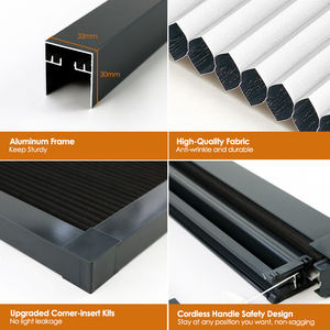 Persianas Celulares Opacas Hechas a Medida con Marco, Inalámbricas, Sin Taladro, para Ventanas, Cortinas de Panal que Previenen el Calor - Product Image 3