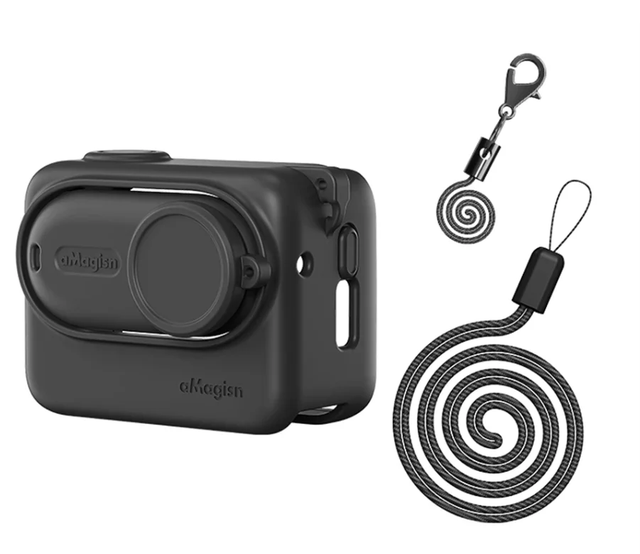 Black  360 GO 3S Action Camera Silicone Frame Case Protective Cover Full Protection Cage Comprehensive Protection Accessories