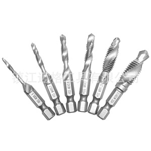 Hexagonal Shank Metric Composite Tap M3 To M10 Spiral Flute Right Hand Titanium Coated 6 Piece Set - Product Image 1