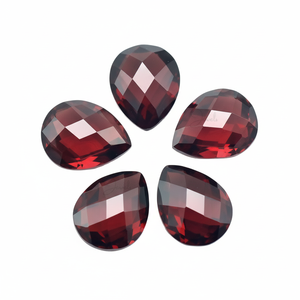 พลอยโกเมนสีแดงอัญมณีธรรมชาติจำนวนมาก10X8MM รูปทรงลูกแพร์พลอยโกเมนตัดเป็นชิ้นกึ่งมีค่าสำหรับการทำเครื่องประดับแบบละเอียด - Product Image 1