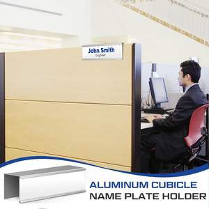 银黑铝8x2英寸商务标牌支架隔间铭牌书桌铭牌支架办公金属工艺品 - Product Image 6