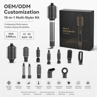 Sèche-cheveux multi-usages 10-en-1 1400W 110000RPM BLDC à air chaud haute vitesse, brosse volumisante et boucleur automatique pour salon