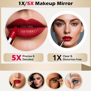 Professional Portable LED Travel Makeup <strong>Mirror</strong> with 2X Magnification - Foldable <strong>Lighted</strong> Cosmetic <strong>Mirror</strong> for Purse and Handbag - Product Image 2