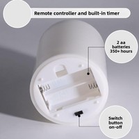 Lampu LED Bentuk Lilin UV Print Tanpa Api Ramah Lingkungan Motif Bunga Baterai 2AA Timer Dekorasi Rumah Halloween