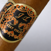 Anneaux de cigares en vinyle imperméable imprimés OEM, logo personnalisé en relief, feuille d'or, étiquettes autocollantes pour cigares cubains étanches