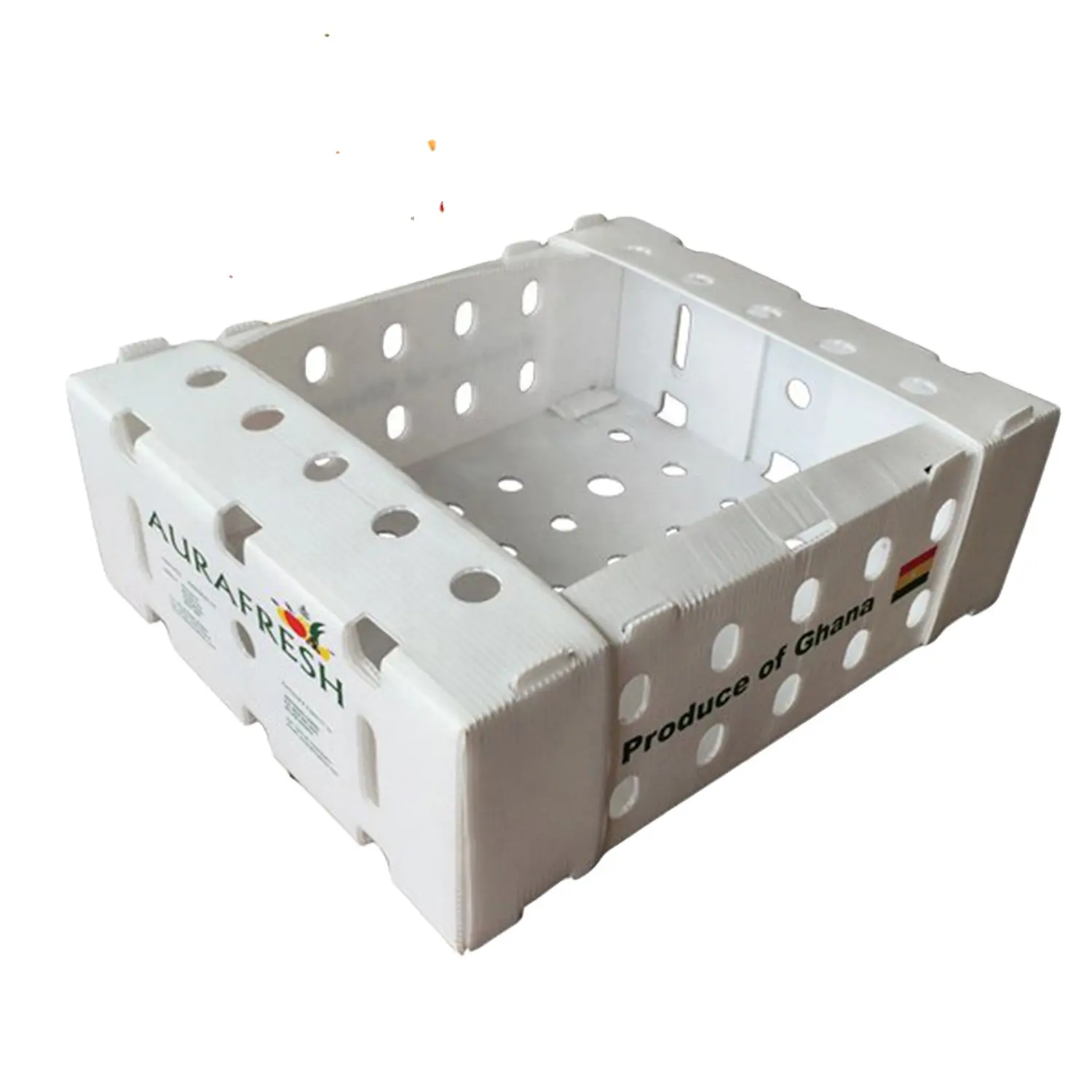 Kotak kemasan PP penyimpanan bergelombang untuk buah dan sayuran
