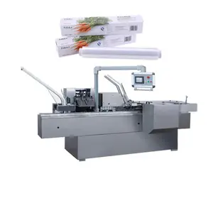 full automatic aluminum foil roll carton box packing machine plastic cling film warp cartoning machine