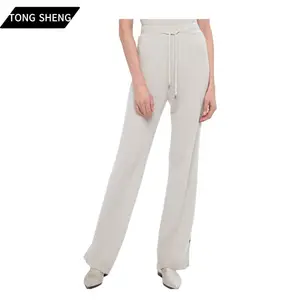 Tong Shengกางเกงขาบานสตรีทสำหรับผู้หญิง,กางเกงฮาเร็มกางเกงผ้าแคชเมียร์ขนาดใหญ่พิเศษ100%