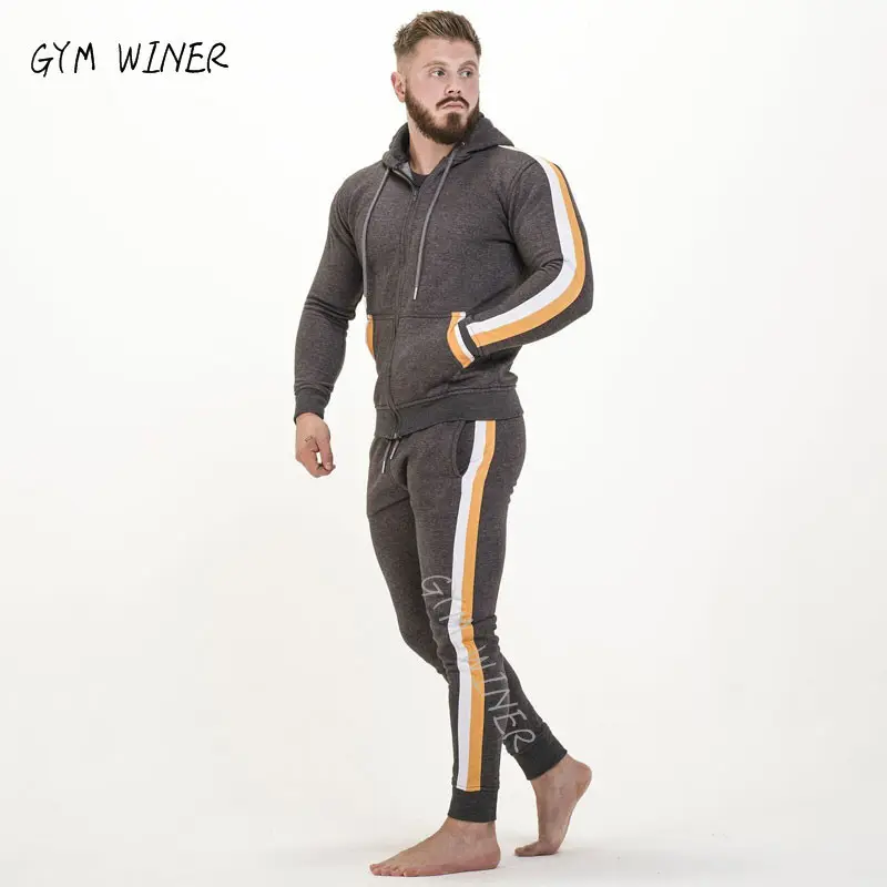 Fashion design autumn men's 2 pcs tracksuits long sleeve sports casual suits stylish customized running men track suits