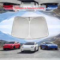 Pare-soleil de voiture avec visière en polyester 240T, design sportif, pare-soleil de pare-brise pour Tesla Model Y 3 S - Pare-soleil de fenêtre avant