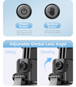 Trépied de caméra C17 AI avec suivi du visage et contrôle gestuel 360° °   Perche à <span class=keywords><strong>selfie</strong></span> réglable et détachable à quatre pieds pour TikTok et le streaming - Product Image 6