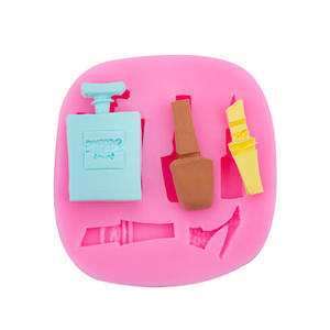 Molde de silicona para decoración de tartas y fondant con formas irregulares: lápiz labial, lápiz de cejas, perfume, esmalte de uñas, tacones altos y gráficos DIY - Product Image 5