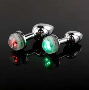 Obral besar mainan seks logam mencair berkilau warna nirkabel bercahaya tanpa getar penyumbat bokong LED sumbat Anal - Product Image 1