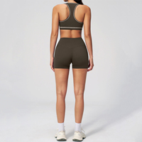 Ensemble de yoga personnalisé en tissu nylon, short de fitness moulant pour femme, short de yoga à séchage rapide pour le sport