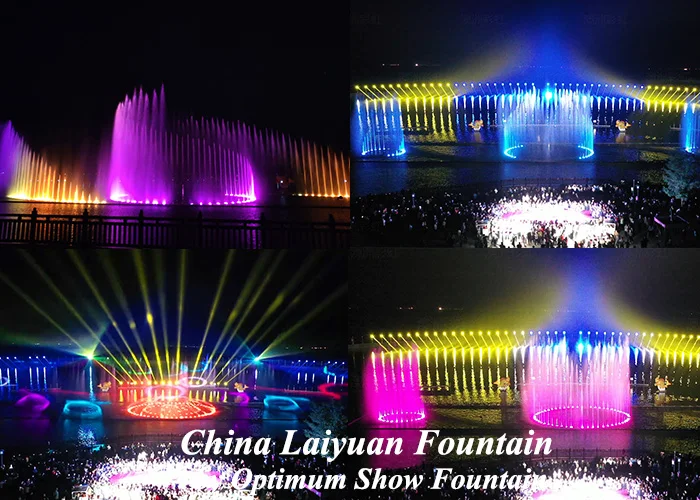 Synchronized Music Water Fountain Dmx 512 Lights Show With Floats 96 m BY 24 m