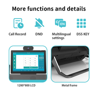 Interphone IP 4G PSTN haut de gamme pour chambre d'hôtes, avec écran LCD 6 voies 8 pouces HD, audio, port Ethernet, PoE, 13 touches DDS, emplacement pour carte SIM et enregistrement