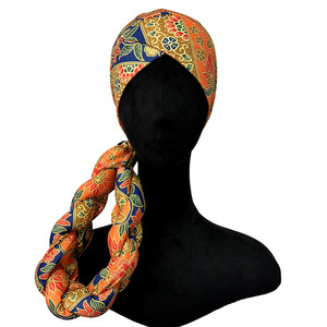 OEM Chapeau-foulard chaud et tendance, imprimé ethnique, avec tresses torsadées, motif bouquet tressé croisé, et fonction bandeau - Product Image 2