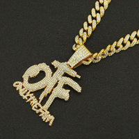Collier pendentif clavicule entièrement serti de diamants 2025 Iced Out OTF, chaîne cubaine de 20 maillons, accessoires de bijoux pour rappeurs, pour hommes et femmes