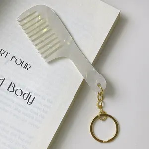 Logo personalizzabile acetato portachiavi <span class=keywords><strong>pettine</strong></span> minimalista in stile in elegante accessorio moda da indossare pettini per capelli - Product Image 5