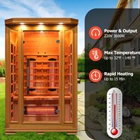 Sauna Infrarroja Canadiense para el Hogar con Panel de Infrarrojos Lejanos de Espectro Completo, Ionizador de Ozono, WiFi, Luces de Colores