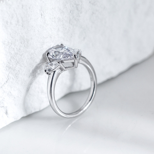 MSR-1620 925 Bạc Nhẫn Lê Cắt Phòng Thí Nghiệm Grown Kim Cương Sang Trọng Thiết Kế Tùy Chỉnh Nhẫn Trang Sức Cho Phụ Nữ - Product Image 4