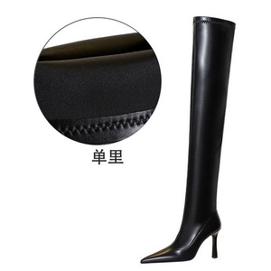 2025 Korean Style Cuissardes Bottes Sock Over Knee Thigh High Women Lady Sock Boots <b>Stocking</b> Sexy High Heels Tube - Product Image 5