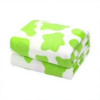Plaid en polaire à imprimé vache, doux, en polyester tricoté, rectangulaire, pour canapé