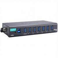 Moxa UPort 407A-T Hub USB Tipe A 3.0 Industri 7 Port dengan Input Daya Dari Taiwan untuk Penggunaan Industri