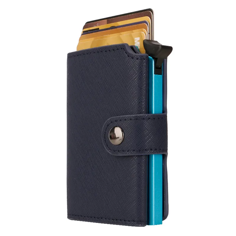 BSCI-zertifizierte RFID Pop Up Brieftasche Metall Brieftasche Kreditkarten halter Benutzer definierte Metall Brieftasche
