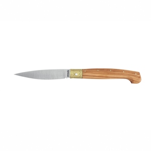 Navaja plegable Ausonia de 18 cm con mango de madera de olivo, para senderismo, camping, defensa personal, cuchillo pequeño, hecho en Italia. - Product Image 1