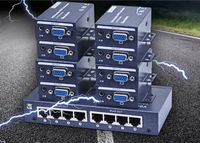 8 puertos VGA Splitter 1x8 UTP Extender 300M (984ft) por Single Cat5e/6 Cable Video Audio Extender