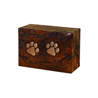 Mayorista de alta calidad oem odm urna para mascotas urna de madera grabada para cenizas de mascotas ataúdes y caja de urnas