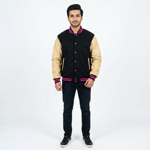 Best Selling Stock New Outdoor <b>Utility</b> Classic Vintage Crop Loose Casual Baseball Bomber Varsity <b>Jacket</b> for <b>Men</b> - Product Image 1