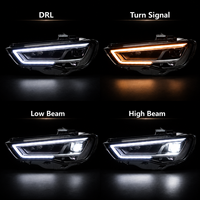Ensemble de phares LED BK pour Audi A3 2014-2016, lentille de projecteur DRL haut de gamme, clignotant séquentiel, plug and play