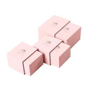 Caja de joyería personalizada de terciopelo para pulsera de tenis, caja de joyería azul marino, embalaje de joyería de lujo, caja de joyería rosa y marrón - Product Image 2