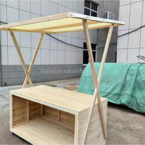 Présentoir mobile extérieur en <span class=keywords><strong>bois</strong></span> pour étal de marché Plate-forme d'activités pour centres commerciaux Chariot de vente Mobiler Verkaufs Stand - Product Image 3