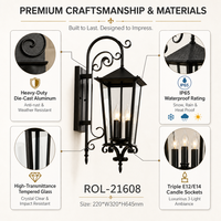 Lampe murale extérieure américaine en aluminium cylindrique, IP65 étanche, lumière de jardin LED avec diffuseur en verre trempé Ra90, garantie de 3 ans