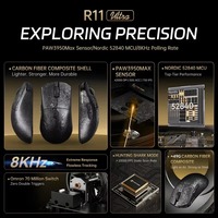 Attack Shark R11 Ultra Carbon Fiber 8k PAW3950MAX Mouse Gaming Nirkabel 20000 FPS 49g Ultra USB/Type-C Ergonomis Kanan Stok Tersedia