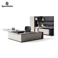 Meubles de bureau de direction modernes de luxe SpaceUnited Bureau d'ordinateur en forme de L Bureau de direction de PDG