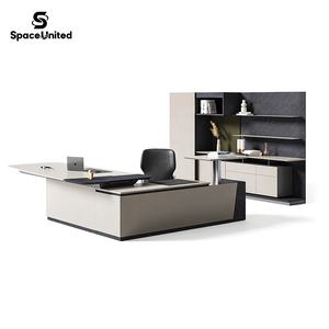Meubles de bureau de direction modernes de luxe SpaceUnited Bureau d'<span class=keywords><strong>ordinateur</strong></span> en forme de L Bureau de direction de PDG - Product Image 5
