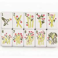 Babyblau 4-Spieler UV-Druck Acryl Amerikanische Mahjong-Steine Benutzerdefinierte Tinte 160 Lucite Benutzerdefiniertes Logo Indoor Luxus-Mahjong-Spielset