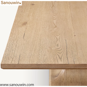 Modern <strong>Rustic</strong> Solid <strong>Wood</strong> <strong>Dining</strong> <strong>Table</strong> for Living Room, Kitchen, Villa &amp; Commercial Use - Product Image 3