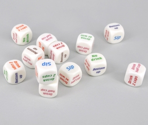Dados de Juego de Lujo de Plástico Acrílico Blanco D6 de 20 mm, Personalizados con Impresión y Grabado, para Fiestas y Juegos de Beber - Product Image 5
