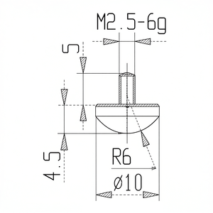 Puntas de Medición para Comparadores M2.5 6g R6 10, Sensor de Posición Lineal - Product Image 1
