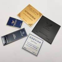 Étiquette en métal aluminium sur mesure EXW, badge de décoration de marque privée, badge de luxe pour parfum, autocollant en relief auto-adhésif pour emballage