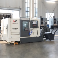 Tour CNC à banc incliné WOJIE TCK56A pour la production précise de pièces à bride avec une structure compacte