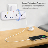 Toma de corriente de extensión inalámbrica EU/UK de alta calidad, 3 cargadores USB, Cable de 5m, enchufe Universal AC220 ~ 240V 10A, toma de pared, 3 salidas CN