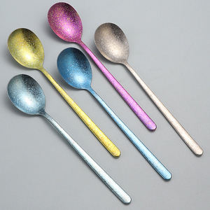 Cuillère en titane pur coréen, motif fleur de glace, cuillère à mélanger à long manche, vaisselle d'extérieur - Product Image 3