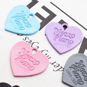 Charmes en émail sculptés en forme de cœur avec goutte d'huile, pendentifs en alliage de zinc rose et bleu, accessoires de bijoux, <span class=keywords><strong>Mezzo</strong></span> <span class=keywords><strong>Piano</strong></span>, 10 pièces, 21x22mm - Product Image 2